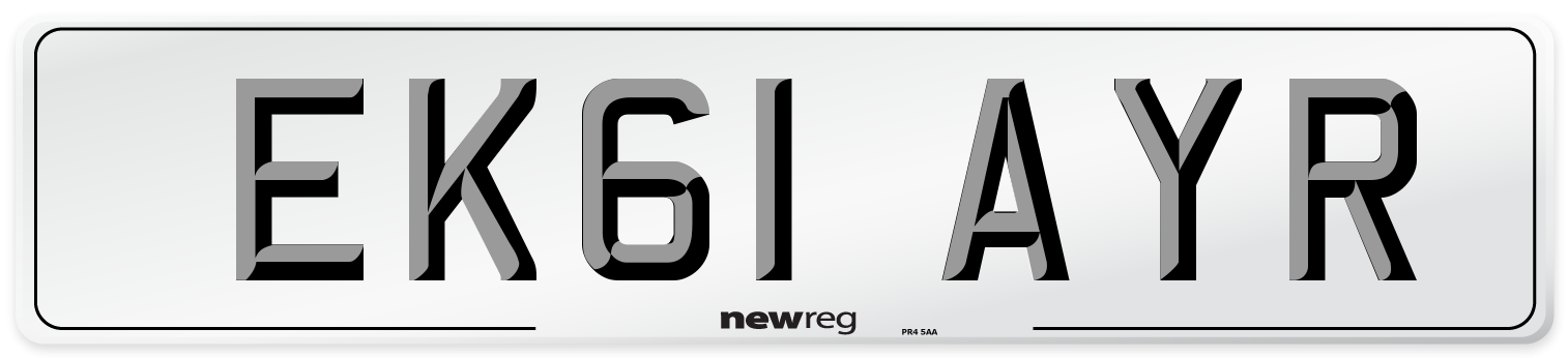 EK61 AYR Number Plate from New Reg